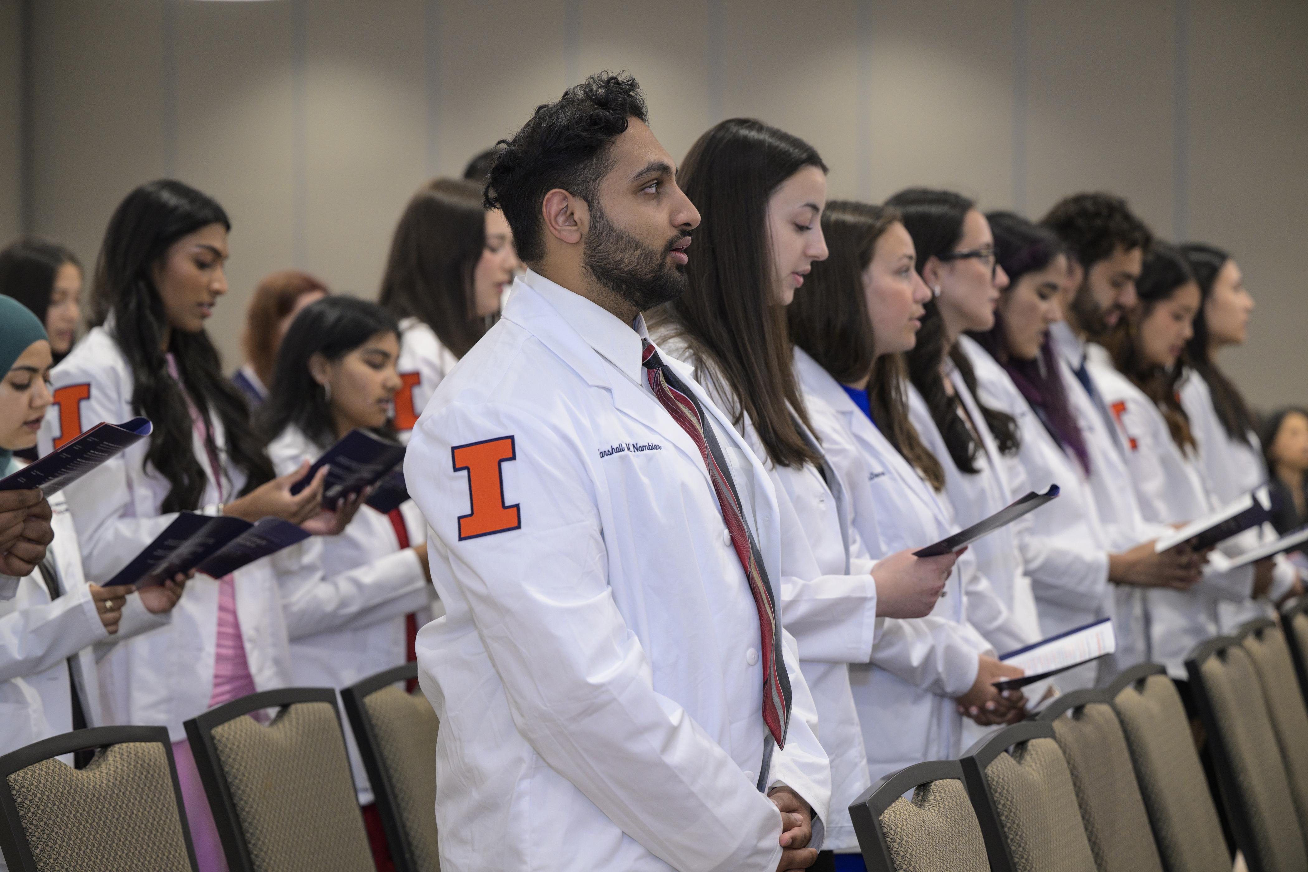 Class of 2030 members recited the Physician's Pledge .