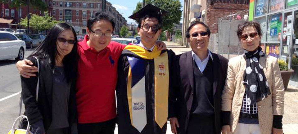 Matt with his family at his graduation from the University of Pennsylvania.