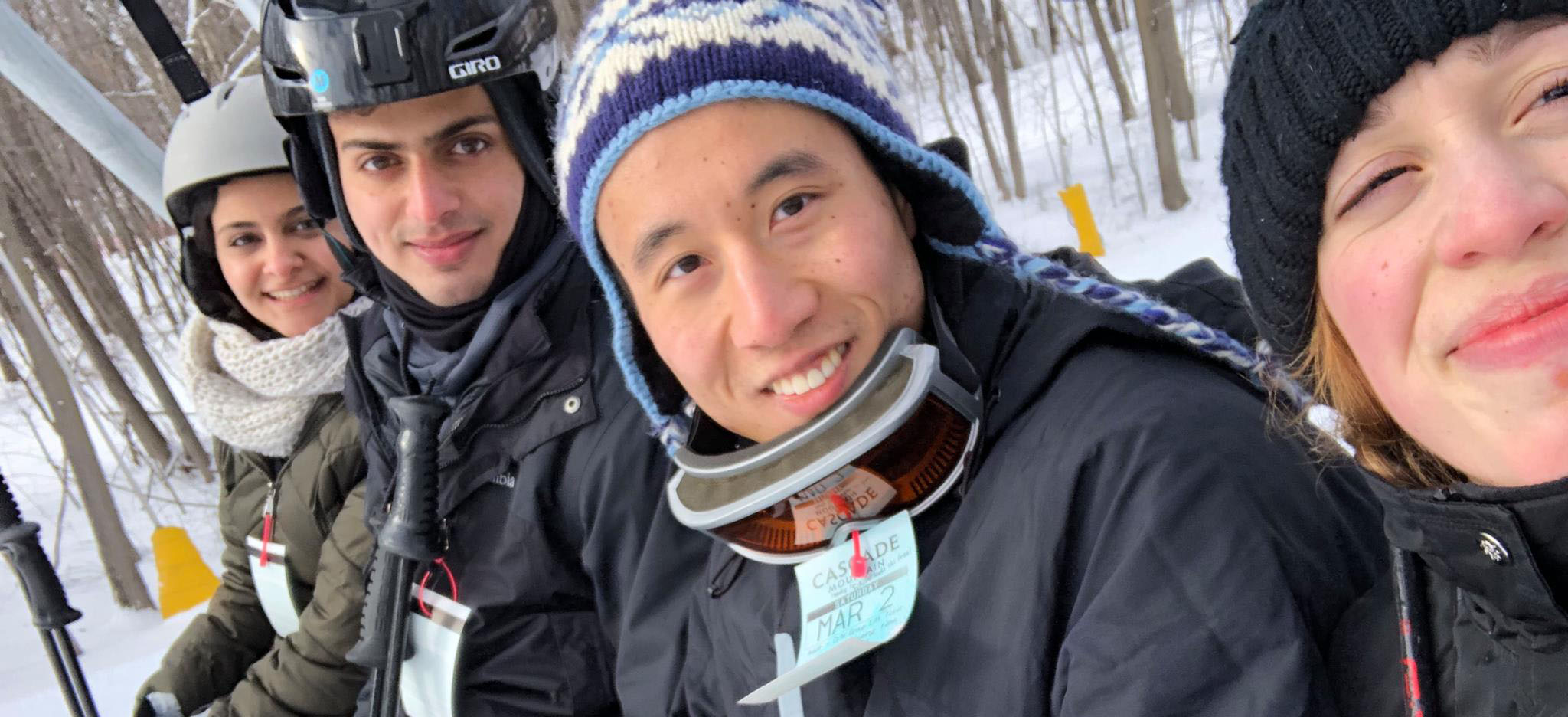 Matt with his Carle Illinois classmates on a ski trip.