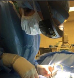 The &ldquo;see-through&rdquo; goggles developed at UIUC for image-guided cancer surgery. Photo credit: Viktor Gruev.