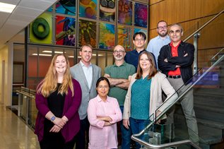 &lt;em&gt;The study team included, back row, from left, graduate student Rebecca Ulrich; CI MED and chemistry professor Paul&amp;nbsp;Hergenrother; Chris Fields, of the Roy J. Carver Biotechnology Center, research scientist Po-Chao Wen, graduate student Matt Sinclair; and, front row, from left, senior scientist Hyang Yeon Lee; Jessica Holmes, of the Roy J. Carver Biotechnology Center; and biochemistry professor Emad Tajkhorshid.&amp;nbsp;&lt;/em&gt;&lt;br&gt;&lt;em&gt;Photo by Michelle Hassel&lt;/em&gt;
