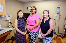 Left to right: CI MED and communication professor Charee Thompson; Dr. Tiffani Dillard, an obstetrician-gynecologist at Carle Foundation Hospital in Urbana, Illinois; and communication professor Mardia Bishop