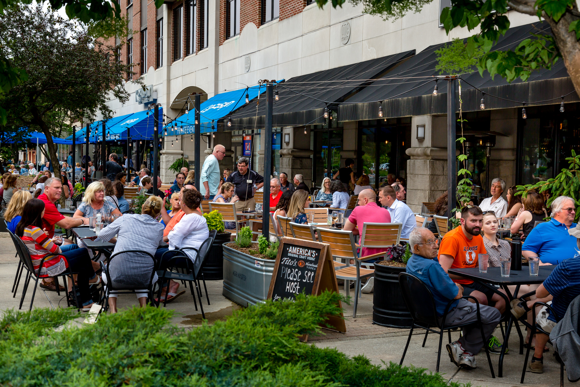 The Big Grove patio in downtown Champaign.